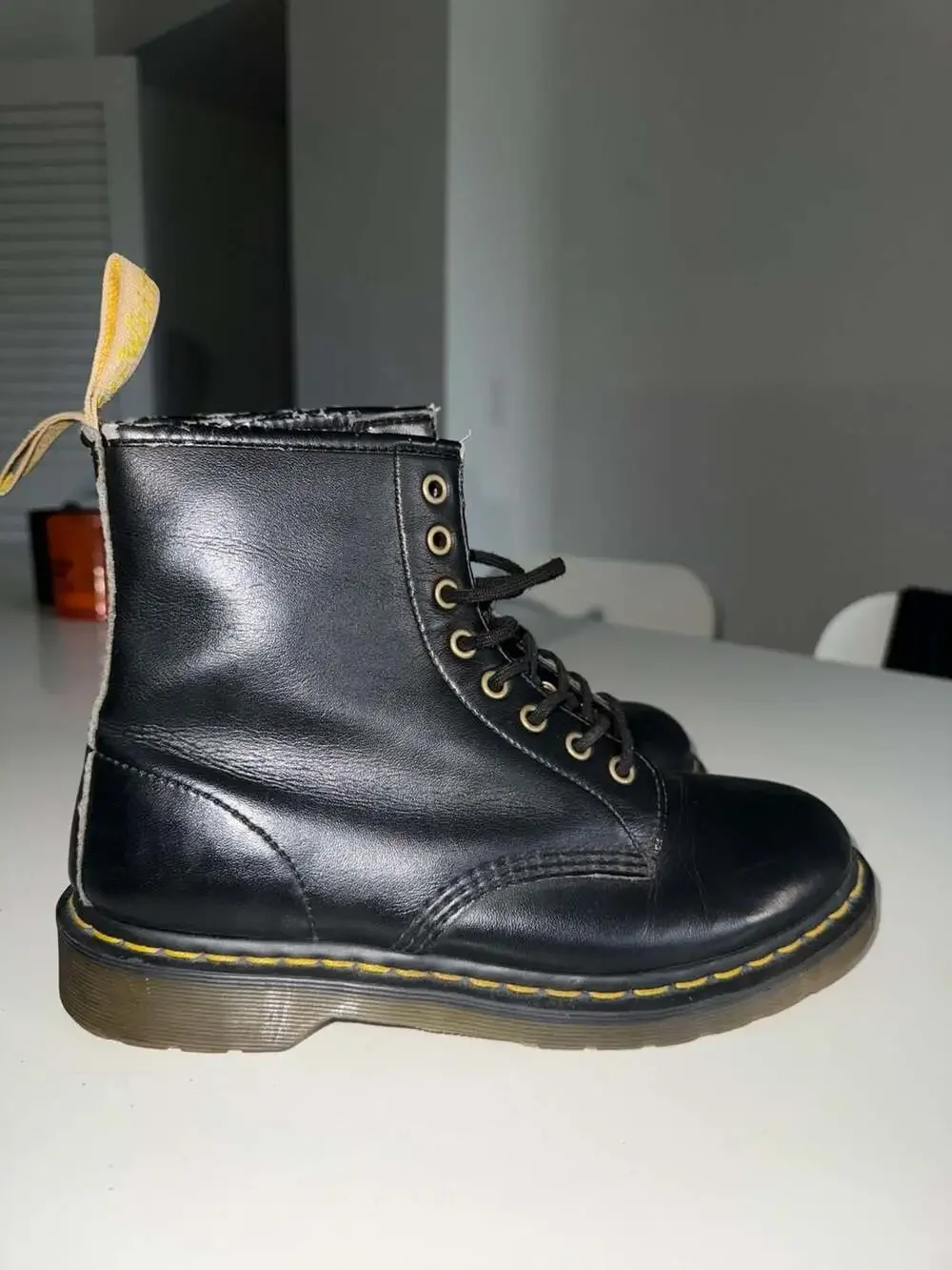Dr. Martens 1460 Vegan 8-Eye Black Boots Size US Women's 8 / Men's 7